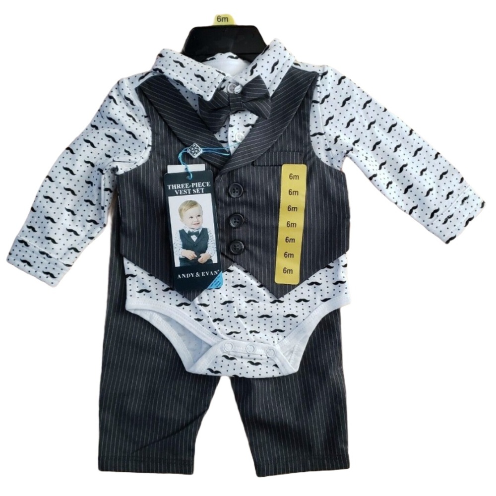 Adam and Evan Adorable 3-Piece Vest Set - So Cute!